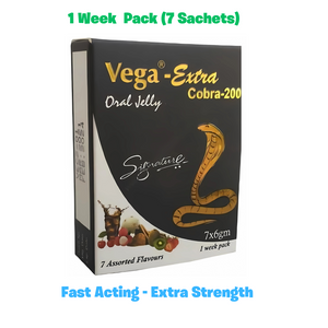 Vega Cobra 200 Oral Jelly – 7 Assorted Flavors, 200mg Power, Ultimate Male Performance