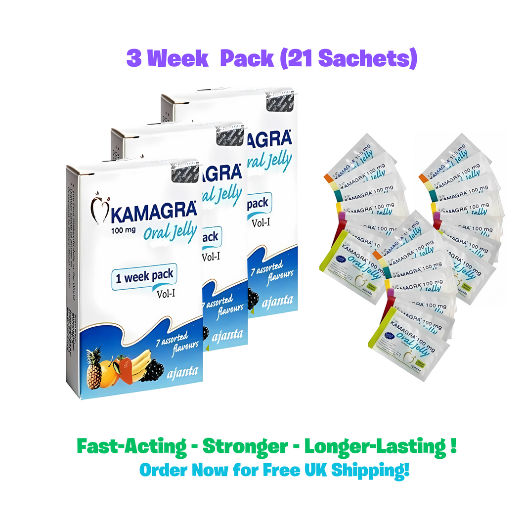 Kamagra Oral Royal Jelly For Him 100mg 3 Week Pack (21 Sachets)