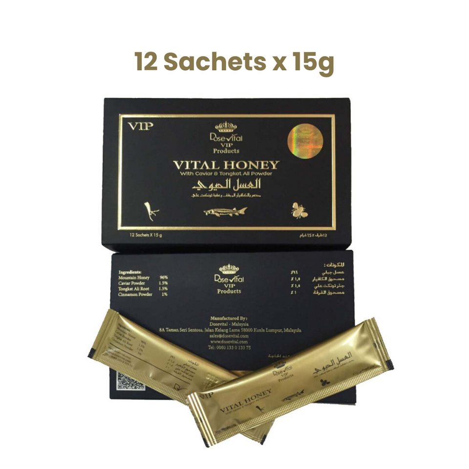 Dose VIP Vital Honey – Ultimate Power Source for Men (12 Sachets x 15g)